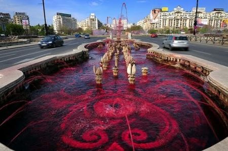 血色的喷泉创意设计