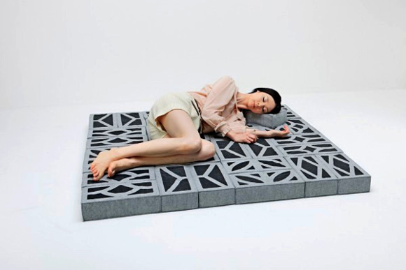 软砖块组成的沙发创意设计