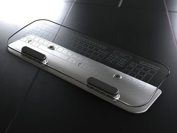 玻璃触摸键盘与鼠标创意设计