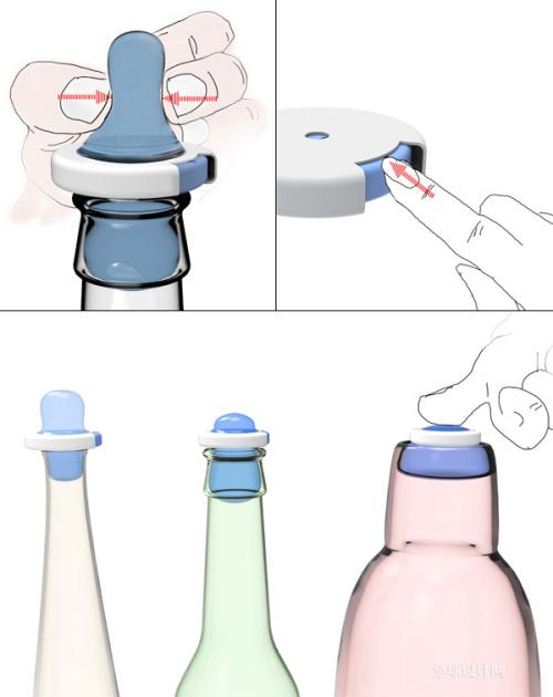 适用于任何瓶子的充气活塞Balloon创意，Plug创意设计