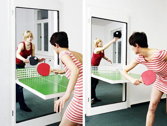 乒乓球桌与房门创意设计