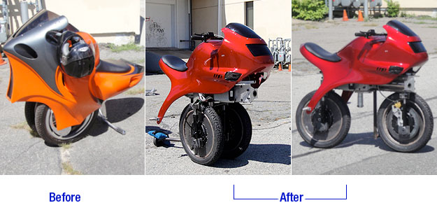 Uno一键变形电动摩托车创意设计创意，可在两轮与独轮之间切换