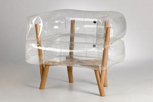 透明的实木充气小座椅创意设计