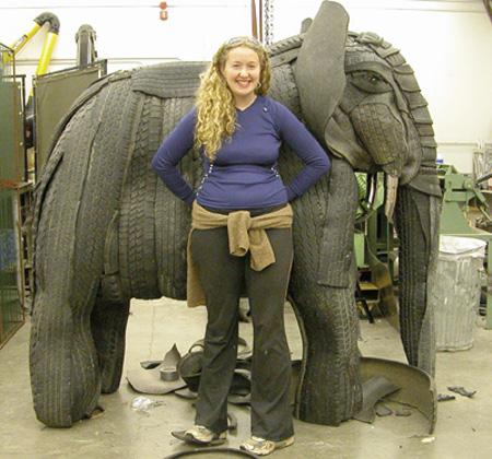 15个废旧轮胎做的雕塑创意设计