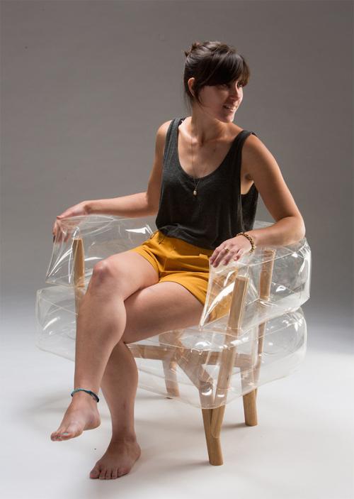 透明的实木充气小座椅创意设计