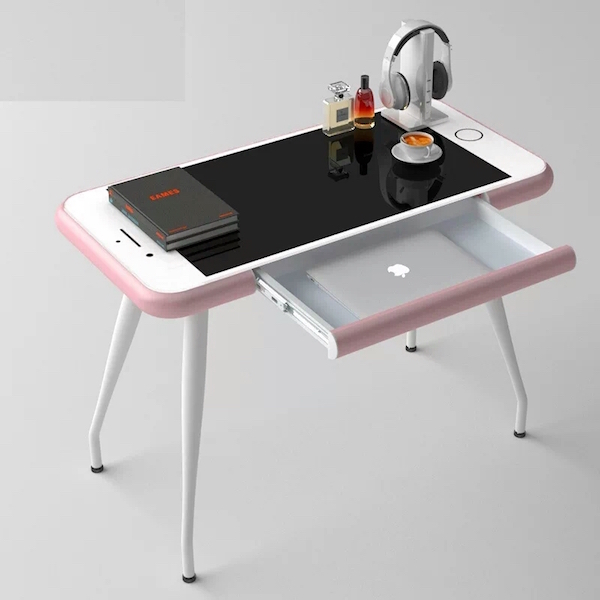 真实比例放大的iphone桌子创意设计
