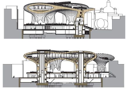 木结构公共遮阳广场创意设计