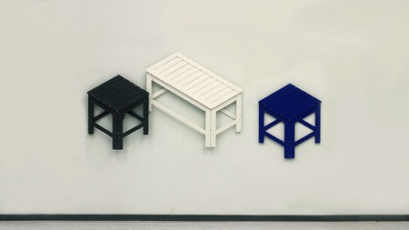 可以折叠成平面贴在墙上的板凳创意设计